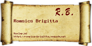 Romsics Brigitta névjegykártya
